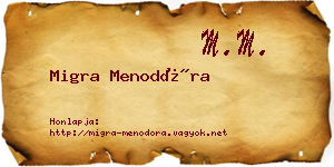 Migra Menodóra névjegykártya